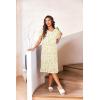 image:imageEkouaer Nightgowns for Women with Pockets Button Front Short Sleeve House Dresses Floral Print Mumu DressGreen Leaf