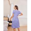 image:imageEkouaer Nightgowns for Women with Pockets Button Front Short Sleeve House Dresses Floral Print Mumu DressLavender