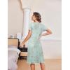 image:imageEkouaer Nightgowns for Women with Pockets Button Front Short Sleeve House Dresses Floral Print Mumu DressLight Green Daisy