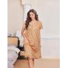 image:imageEkouaer Nightgowns for Women with Pockets Button Front Short Sleeve House Dresses Floral Print Mumu DressOrange Flower
