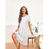 image:imageEkouaer Nightgowns for Women with Pockets Button Front Short Sleeve House Dresses Floral Print Mumu DressPurple Flower