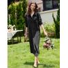 image:imageEkouaer Women Flannel Nightgown Full Length Boyfriend Nightshirt Plaid Long Sleep Dress with Button Loungewear SXXXLBlack