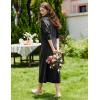 image:imageEkouaer Women Flannel Nightgown Full Length Boyfriend Nightshirt Plaid Long Sleep Dress with Button Loungewear SXXXLBlack