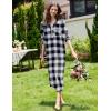 image:imageEkouaer Women Flannel Nightgown Full Length Boyfriend Nightshirt Plaid Long Sleep Dress with Button Loungewear SXXXLBlack Plaid