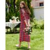 image:imageEkouaer Women Flannel Nightgown Full Length Boyfriend Nightshirt Plaid Long Sleep Dress with Button Loungewear SXXXLRed Plaid