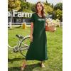 image:imageEkouaer Womens Full Length Short Sleeve NightgownAdark Green