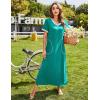 image:imageEkouaer Womens Full Length Short Sleeve NightgownAqua Green