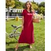 image:imageEkouaer Womens Full Length Short Sleeve NightgownAwine Red