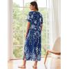 image:imageEkouaer Womens Full Length Short Sleeve NightgownBlue Ethnic Flower