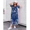 image:imageEkouaer Womens Full Length Short Sleeve NightgownBlue Ethnic Flower