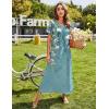 image:imageEkouaer Womens Full Length Short Sleeve NightgownBlue Floral