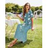 image:imageEkouaer Womens Full Length Short Sleeve NightgownBlue Floral