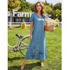 image:imageEkouaer Womens Full Length Short Sleeve NightgownBlue Ink Flower