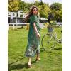 image:imageEkouaer Womens Full Length Short Sleeve NightgownGreen Floral
