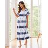 image:imageEkouaer Womens Full Length Short Sleeve NightgownPat7