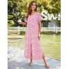 image:imageEkouaer Womens Full Length Short Sleeve NightgownPink Floral