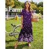 image:imageEkouaer Womens Full Length Short Sleeve NightgownPurple Floral
