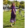 image:imageEkouaer Womens Full Length Short Sleeve NightgownPurple Floral