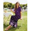 image:imageEkouaer Womens Full Length Short Sleeve NightgownPurple Floral