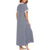 image:imageEkouaer Womens Full Length Short Sleeve NightgownYarn Dyed Fabric 1