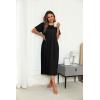 image:imageEkouaer Womens House Dress with Pockets Long Nightgowns for Women House Dress Pleated Front Moo Moos for WomenBlack