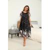 image:imageEkouaer Womens House Dress with Pockets Long Nightgowns for Women House Dress Pleated Front Moo Moos for WomenBlack Flower