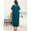 image:imageEkouaer Womens House Dress with Pockets Long Nightgowns for Women House Dress Pleated Front Moo Moos for WomenBlue Green