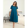 image:imageEkouaer Womens House Dress with Pockets Long Nightgowns for Women House Dress Pleated Front Moo Moos for WomenBlue Green