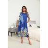 image:imageEkouaer Womens House Dress with Pockets Long Nightgowns for Women House Dress Pleated Front Moo Moos for WomenBlue Mandala