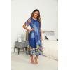 image:imageEkouaer Womens House Dress with Pockets Long Nightgowns for Women House Dress Pleated Front Moo Moos for WomenBlue Mandala