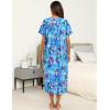 image:imageEkouaer Womens House Dress with Pockets Long Nightgowns for Women House Dress Pleated Front Moo Moos for WomenBlue Tiedye Flowers