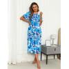 image:imageEkouaer Womens House Dress with Pockets Long Nightgowns for Women House Dress Pleated Front Moo Moos for WomenBlue Tiedye Flowers