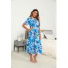image:imageEkouaer Womens House Dress with Pockets Long Nightgowns for Women House Dress Pleated Front Moo Moos for WomenBlue Tiedye Flowers