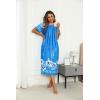 image:imageEkouaer Womens House Dress with Pockets Long Nightgowns for Women House Dress Pleated Front Moo Moos for WomenFloral Blue