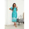 image:imageEkouaer Womens House Dress with Pockets Long Nightgowns for Women House Dress Pleated Front Moo Moos for WomenFloral Green