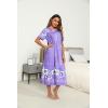 image:imageEkouaer Womens House Dress with Pockets Long Nightgowns for Women House Dress Pleated Front Moo Moos for WomenFloral Purple