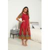 image:imageEkouaer Womens House Dress with Pockets Long Nightgowns for Women House Dress Pleated Front Moo Moos for WomenFloral Red