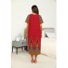 image:imageEkouaer Womens House Dress with Pockets Long Nightgowns for Women House Dress Pleated Front Moo Moos for WomenFloral Red