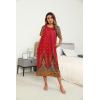 image:imageEkouaer Womens House Dress with Pockets Long Nightgowns for Women House Dress Pleated Front Moo Moos for WomenFloral Red