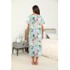 image:imageEkouaer Womens House Dress with Pockets Long Nightgowns for Women House Dress Pleated Front Moo Moos for WomenGreen Pink Flower
