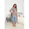 image:imageEkouaer Womens House Dress with Pockets Long Nightgowns for Women House Dress Pleated Front Moo Moos for WomenLight Blue Mandala