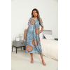 image:imageEkouaer Womens House Dress with Pockets Long Nightgowns for Women House Dress Pleated Front Moo Moos for WomenLight Blue Mandala