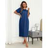 image:imageEkouaer Womens House Dress with Pockets Long Nightgowns for Women House Dress Pleated Front Moo Moos for WomenNavy Blue
