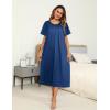 image:imageEkouaer Womens House Dress with Pockets Long Nightgowns for Women House Dress Pleated Front Moo Moos for WomenNavy Blue