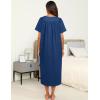 image:imageEkouaer Womens House Dress with Pockets Long Nightgowns for Women House Dress Pleated Front Moo Moos for WomenNavy Blue