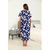 image:imageEkouaer Womens House Dress with Pockets Long Nightgowns for Women House Dress Pleated Front Moo Moos for WomenNavy Flower