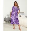 image:imageEkouaer Womens House Dress with Pockets Long Nightgowns for Women House Dress Pleated Front Moo Moos for WomenPurple Tiedye Flowers