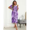 image:imageEkouaer Womens House Dress with Pockets Long Nightgowns for Women House Dress Pleated Front Moo Moos for WomenPurple Tiedye Flowers