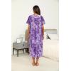 image:imageEkouaer Womens House Dress with Pockets Long Nightgowns for Women House Dress Pleated Front Moo Moos for WomenPurple Tiedye Flowers