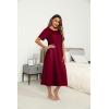 image:imageEkouaer Womens House Dress with Pockets Long Nightgowns for Women House Dress Pleated Front Moo Moos for WomenWine Red